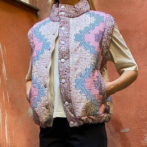 [SOLD] SEA NEW YORK Ida quilted padded patchwork printed vest